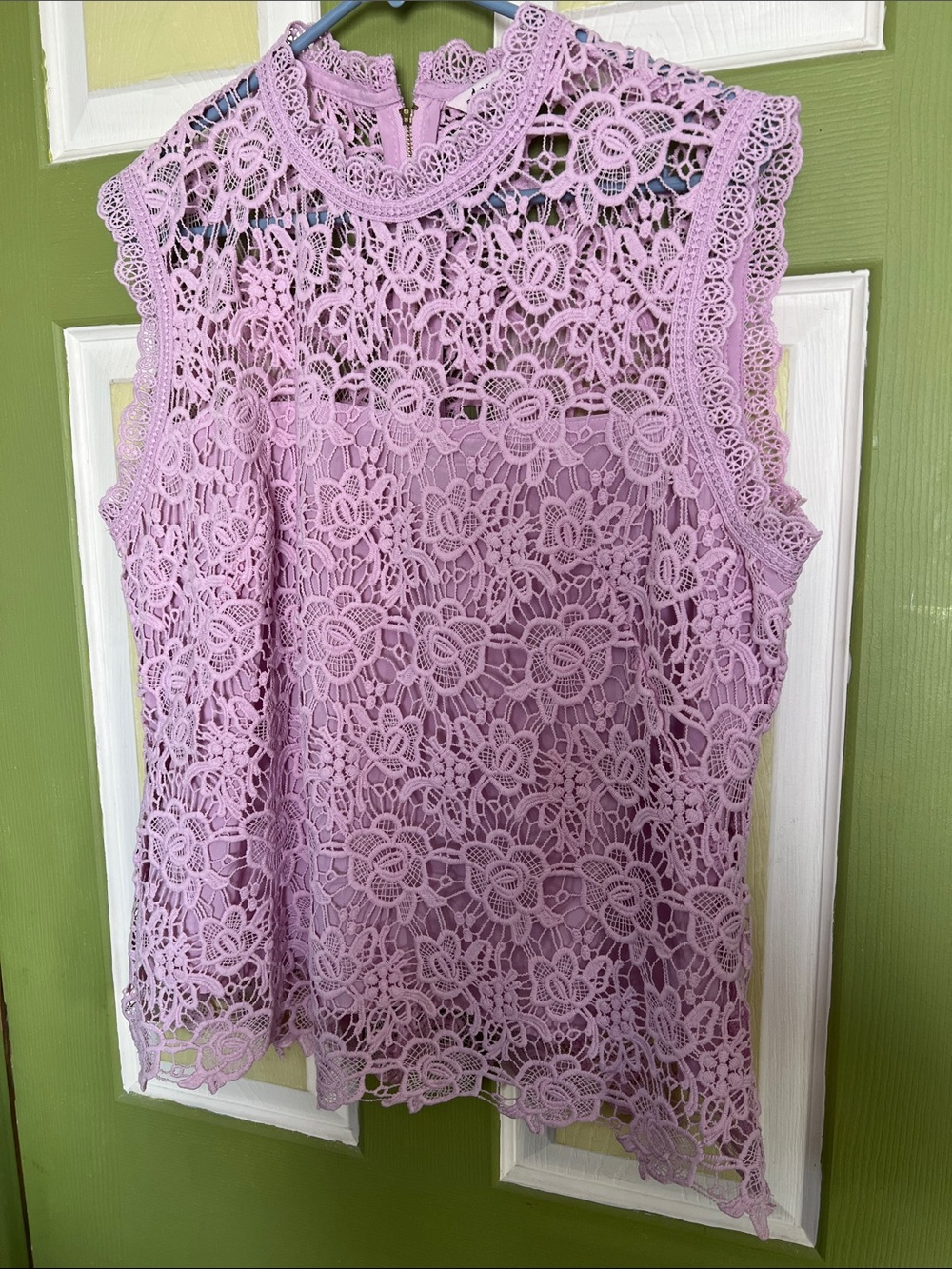 Nanette Lepore Lavender Floral Crochet Lace Sleeveless Top